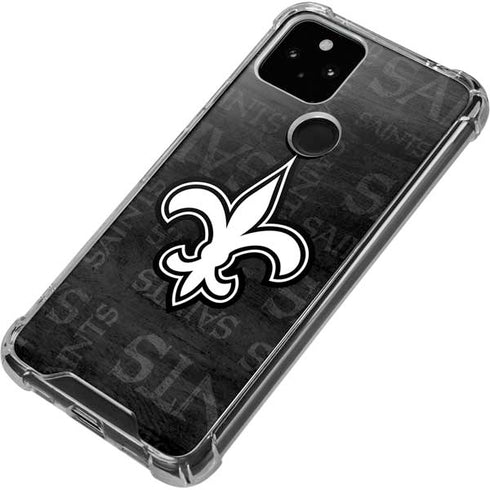 NFL New Orleans Saints Black & White Google Pixel 5 Clear Case